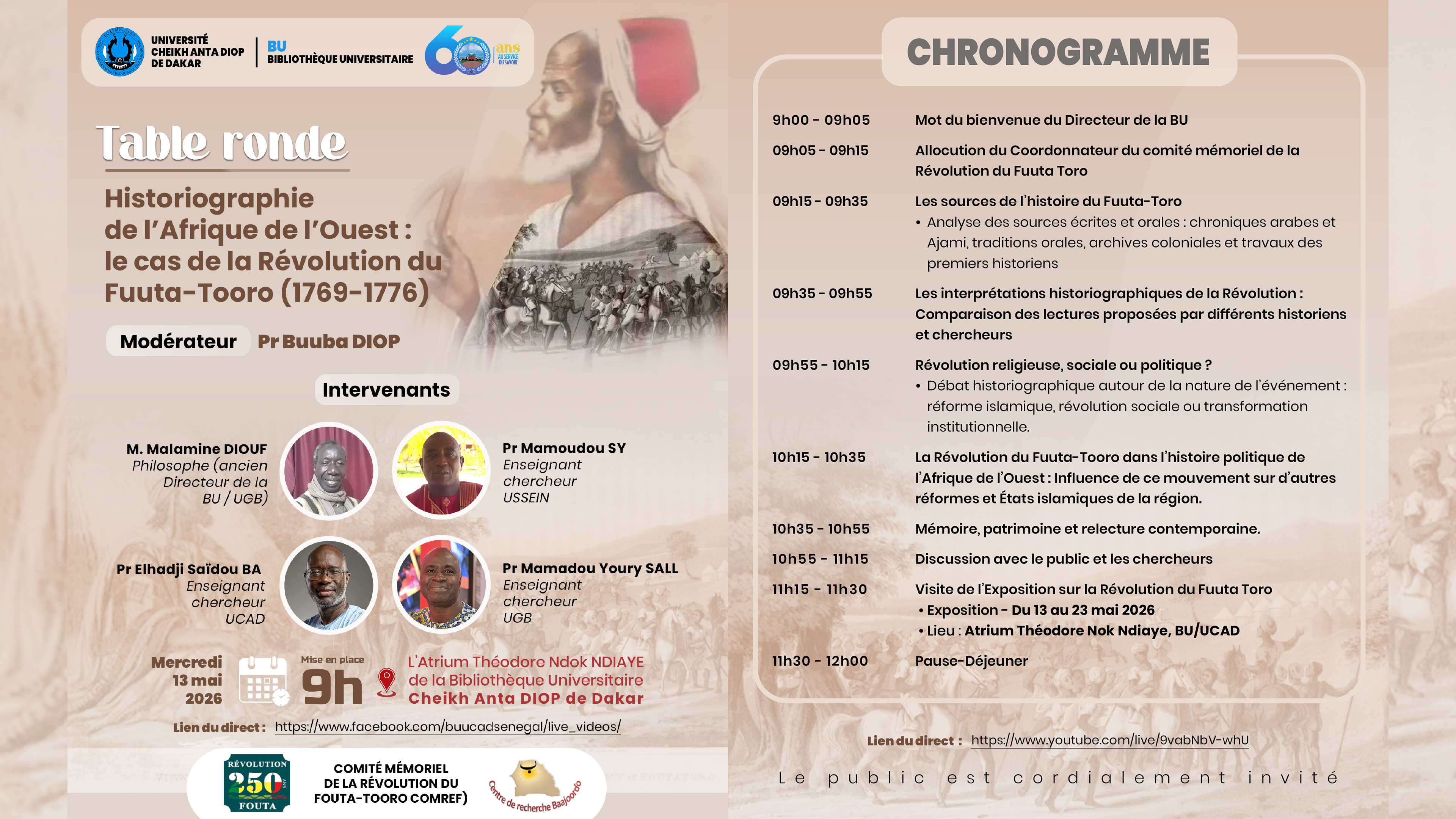 Programme du panel Fuuta Toro du soixetenaire de la bu